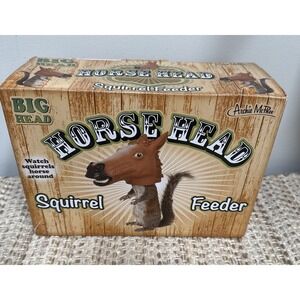 Squirrel Feeder NIB Horse Head Archie McPhee Accoutrements Big Head Animal